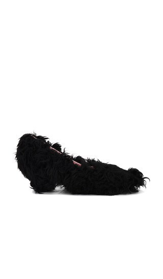 Yuhan Wang Faux Fur Kitten Heels in Black. - size 36 | Revolve Clothing (Global)