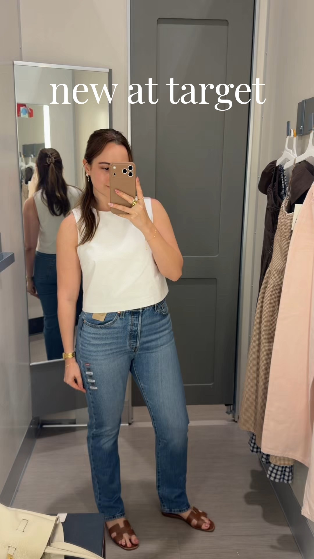 target new arrivals try on haul featuring Levis jeans, silk shorts, and midi dresses perfect for spring and summerr

#LTKSpringSale #LTKSaleAlert