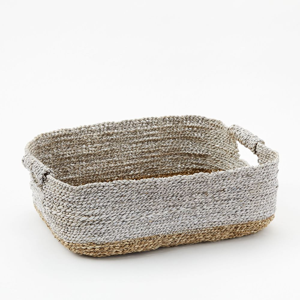 Two-Tone Woven Baskets, Natural/White, Storage Basket | West Elm (US)