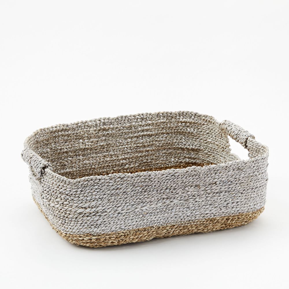 Two-Tone Woven Baskets, Natural/White, Storage Basket | West Elm (US)