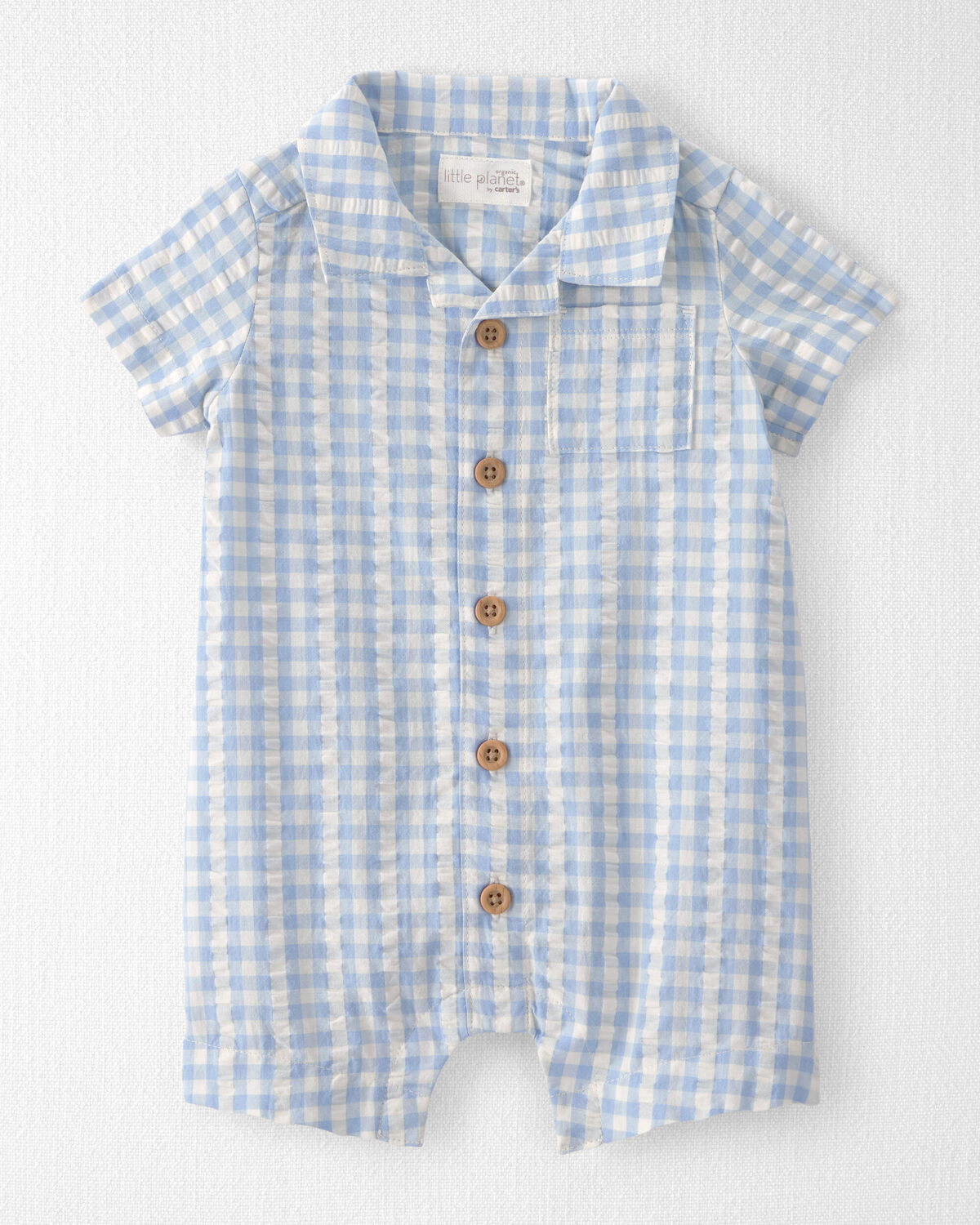 Baby Boy Seersucker Romper Made with Organic Cotton | Carter's Inc