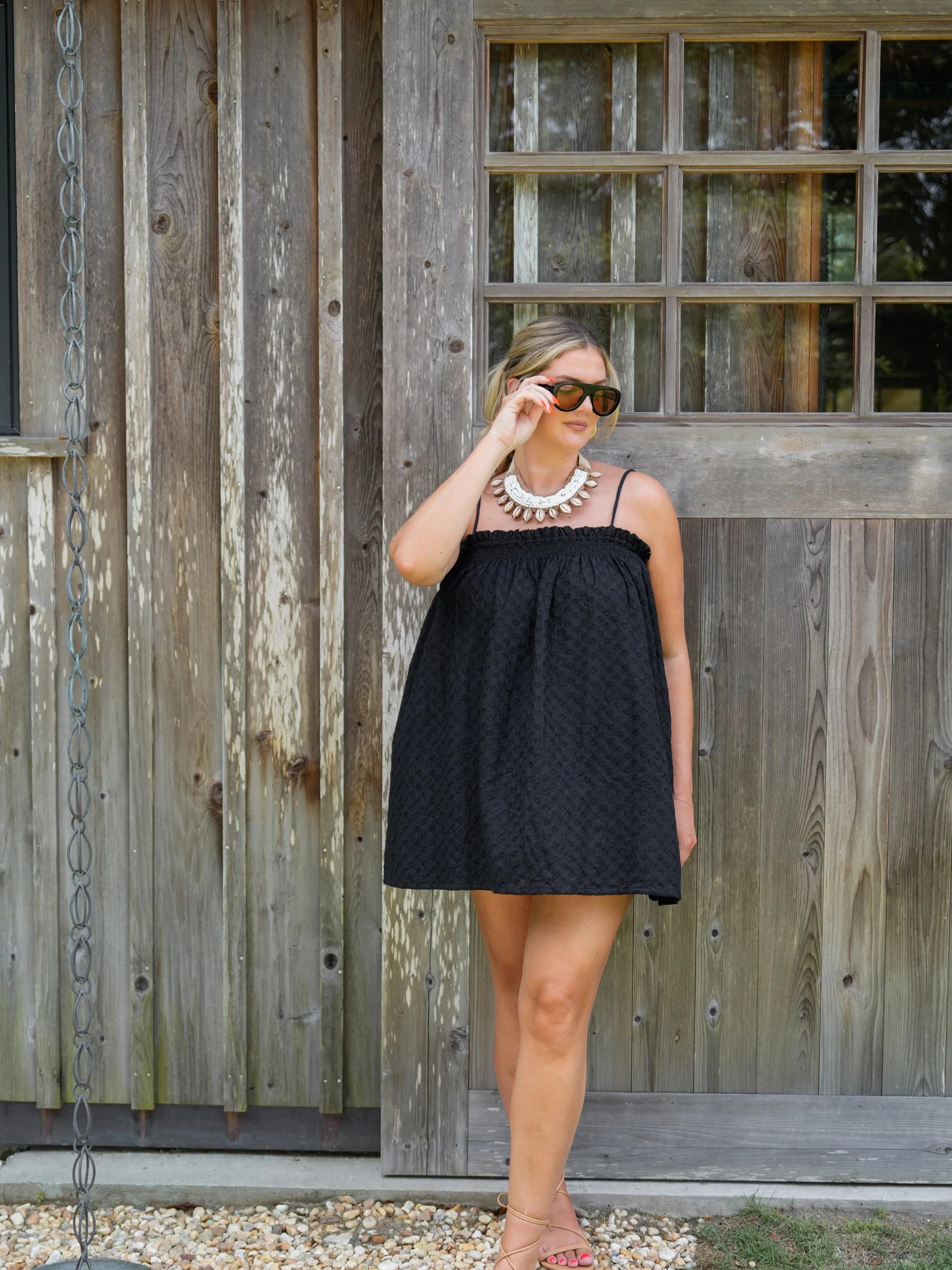 The Sally Dress Set - Black Daisy | Darling Loungewear