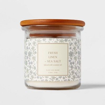 Lidded Jar Candle Fresh Linen & Sea Salt - Threshold™ | Target