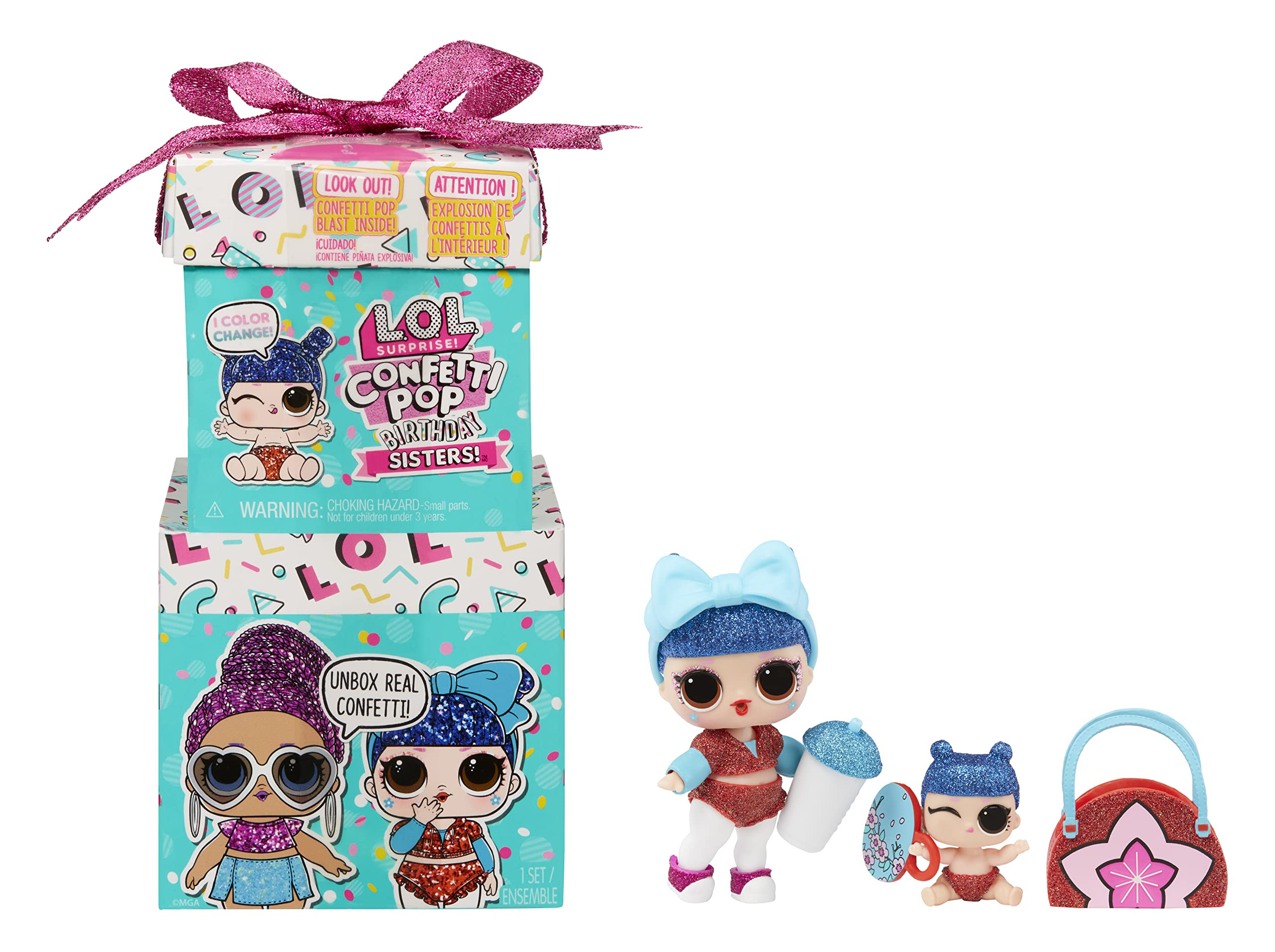 L.O.L. Surprise! Confetti Pop Birthday Sisters- with Collectible Doll, Lil Sister, 10 Surprises, ... | Amazon (US)