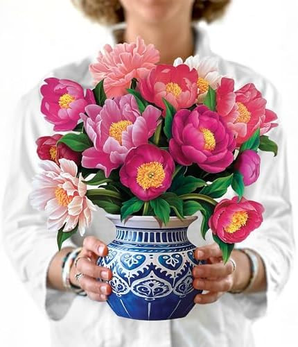 Freshcut Paper Pop Up Cards, Peony Paradise, 12 Inch Life Sized Forever Flower Bouquet 3D Popup G... | Amazon (US)