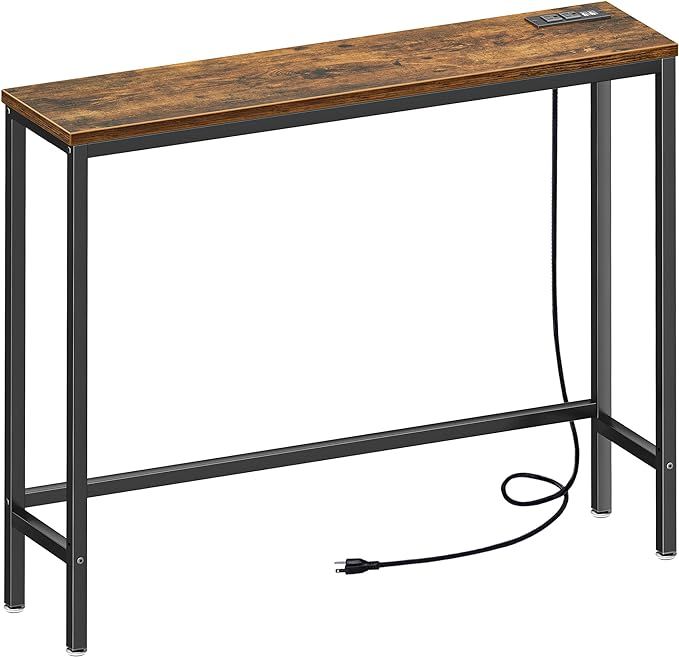 SUPERJARE Console Table with Power Outlets & USB Ports, Narrow Entryway Table, 39.3 Inches Sofa T... | Amazon (US)