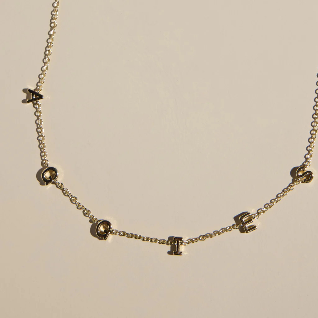 Texas A&M University "AGGIES" Initial Necklace | Nickel and Suede