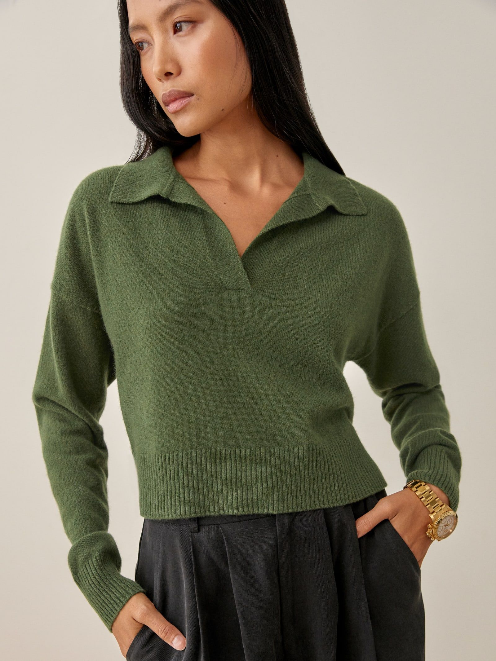 Cashmere Polo Sweater | Reformation (US & AU)