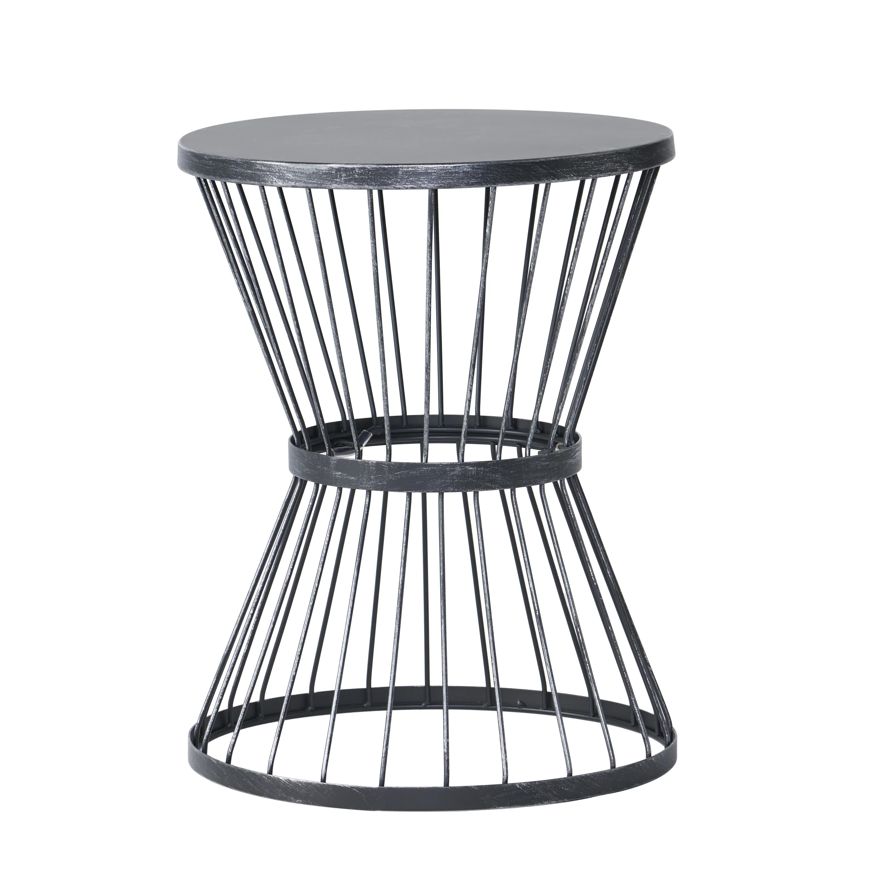 GDF Studio Fern Outdoor Metal 16 Inch Side Table, Matte Black | Walmart (US)