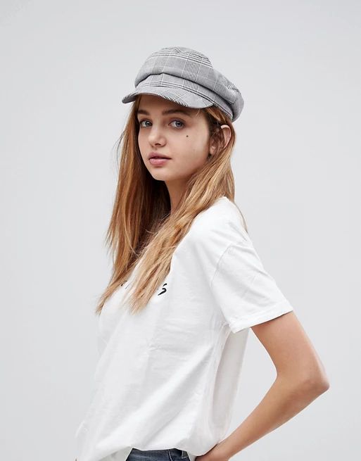 Stradivarius Check Baker Boy Hat | ASOS UK