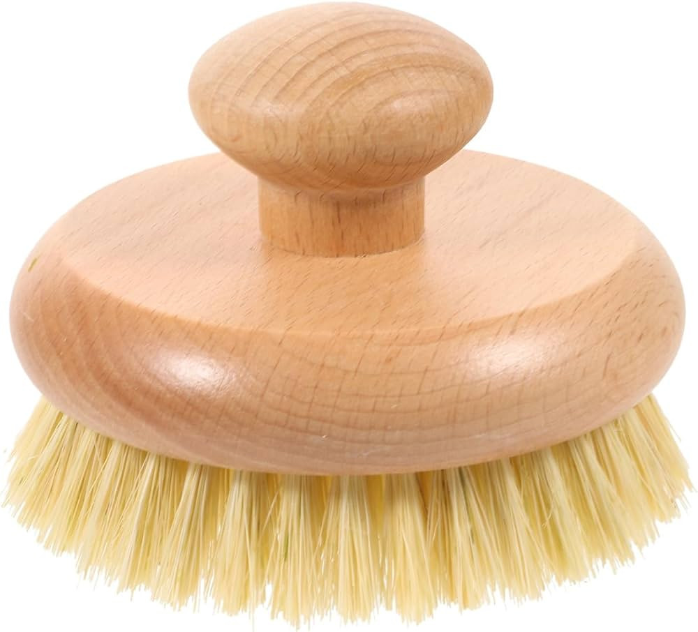 Cleaning Scrubber Body Brush Round Handle Wood Dry Brush Body Exfoliating Brush Back Skin Scrubbe... | Amazon (US)