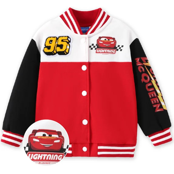 Disney Cars Boys Bomber Jackets Lightning McQueen Varsity Lightweight Sweatshirts Gift Fall Sprin... | Walmart (US)