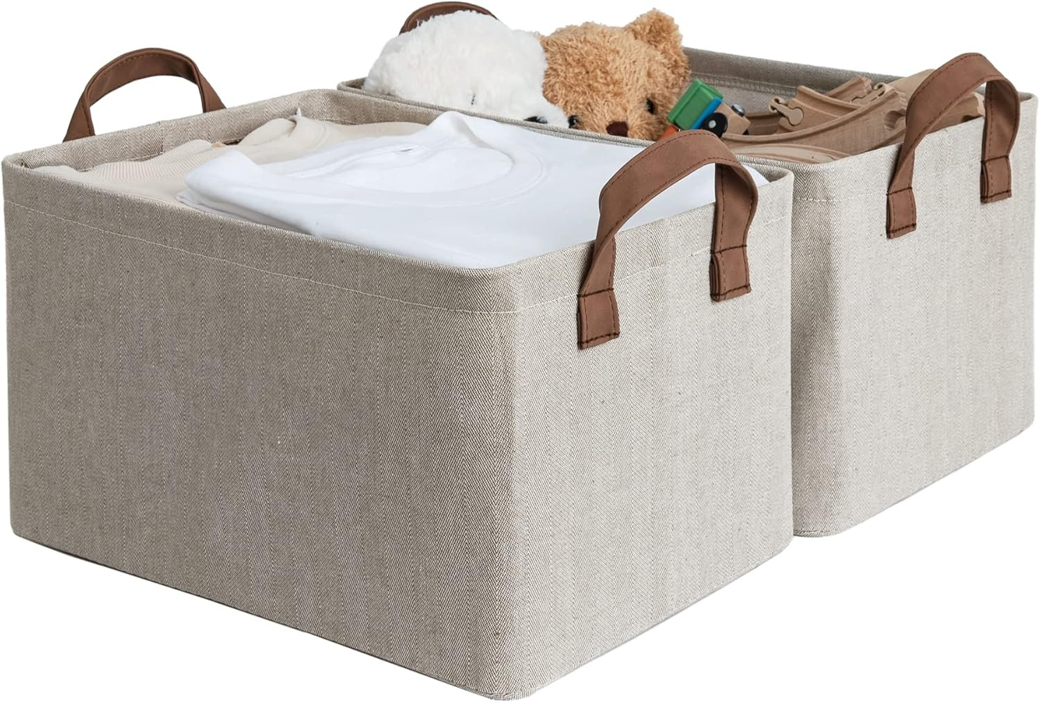 StorageWorks Storage Baskets for Shelves with Metal Frame, Fabric Storage Bins, Large, Mixing of ... | Amazon (US)