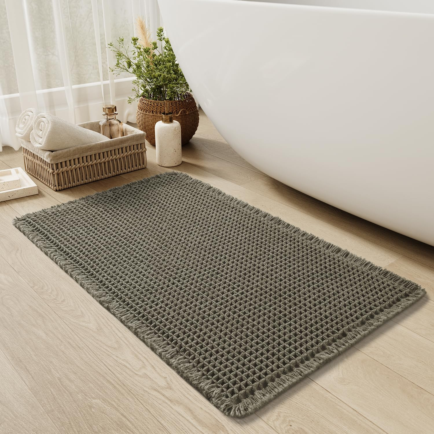 Upgraded Waffle Bath Mat Non Slip Super Absorbent Quick Dry Bath Mats for Bathroom Floor Machine ... | Amazon (CA)