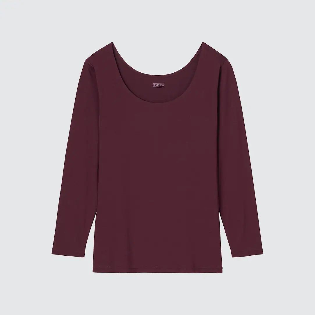 HEATTECH Scoop Neck Long Sleeved Thermal Top | UNIQLO (UK)