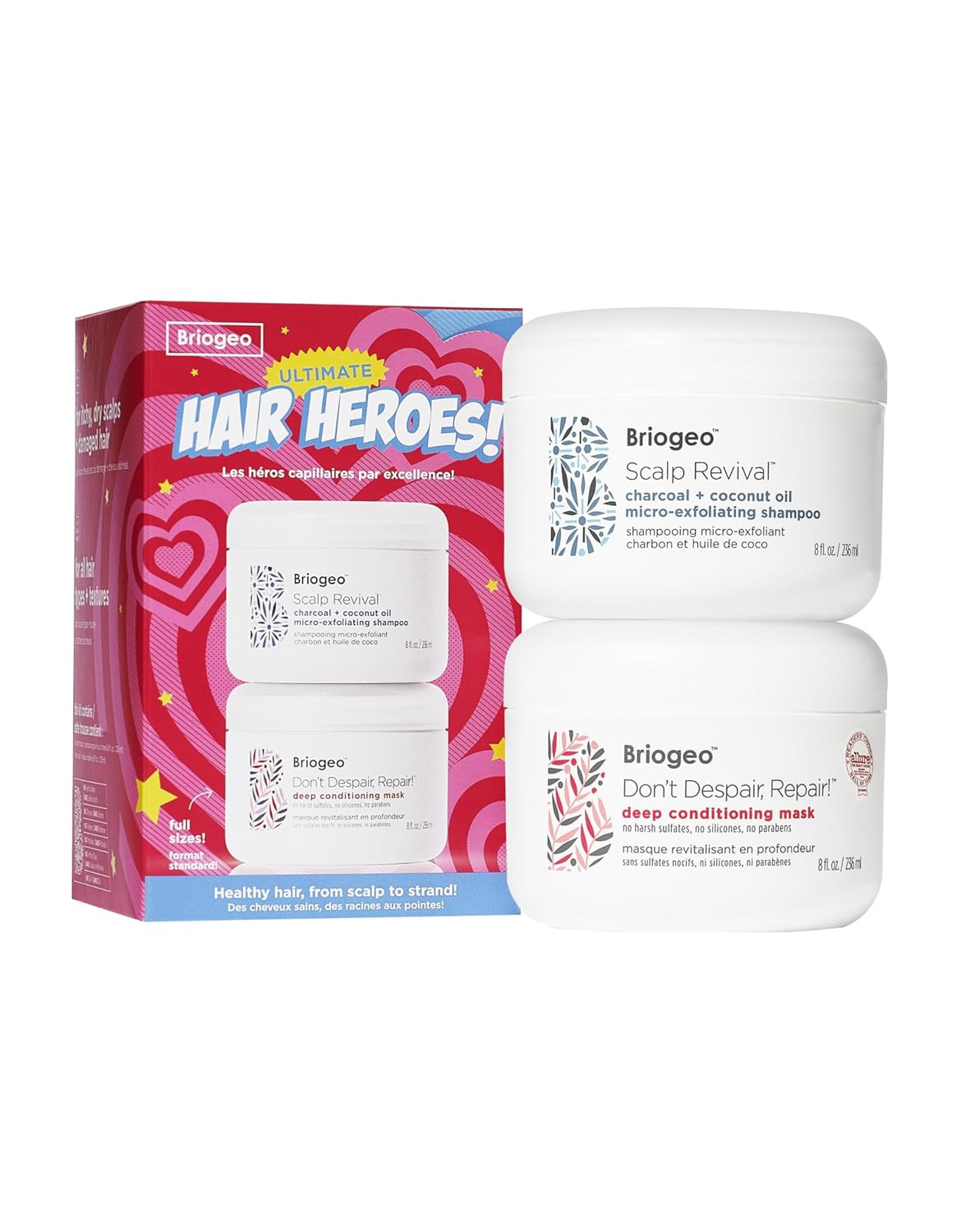 Briogeo Ultimate Hair Heroes Gift Set, Includes 8 fl oz Micro-Exfoliating Shampoo and 8oz Deep Co... | Amazon (US)