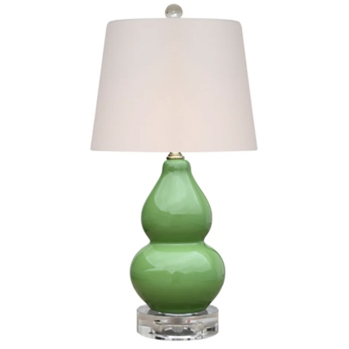 Porcelain Berry Green Double Gourd Lamp | The Well Appointed House, LLC