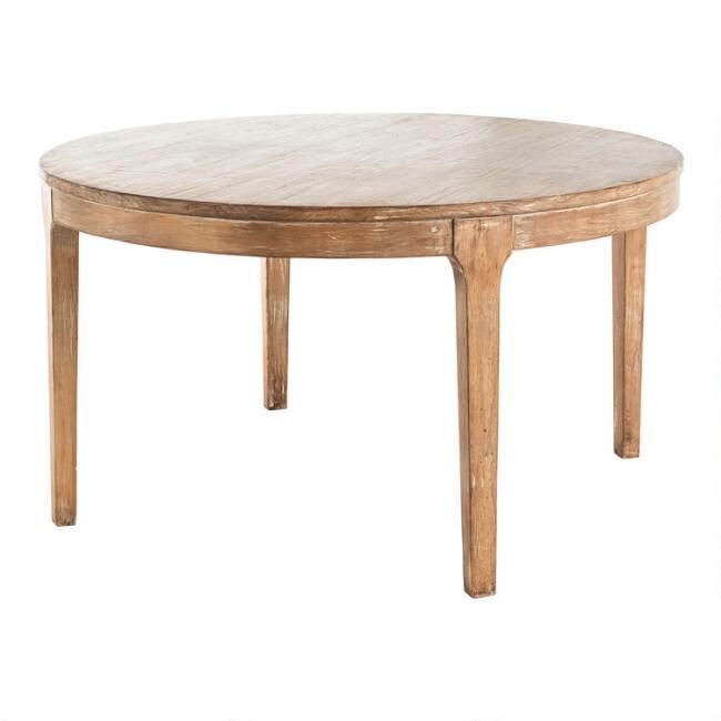 Indio Round Natural Gray Reclaimed Pine Dining Table | World Market