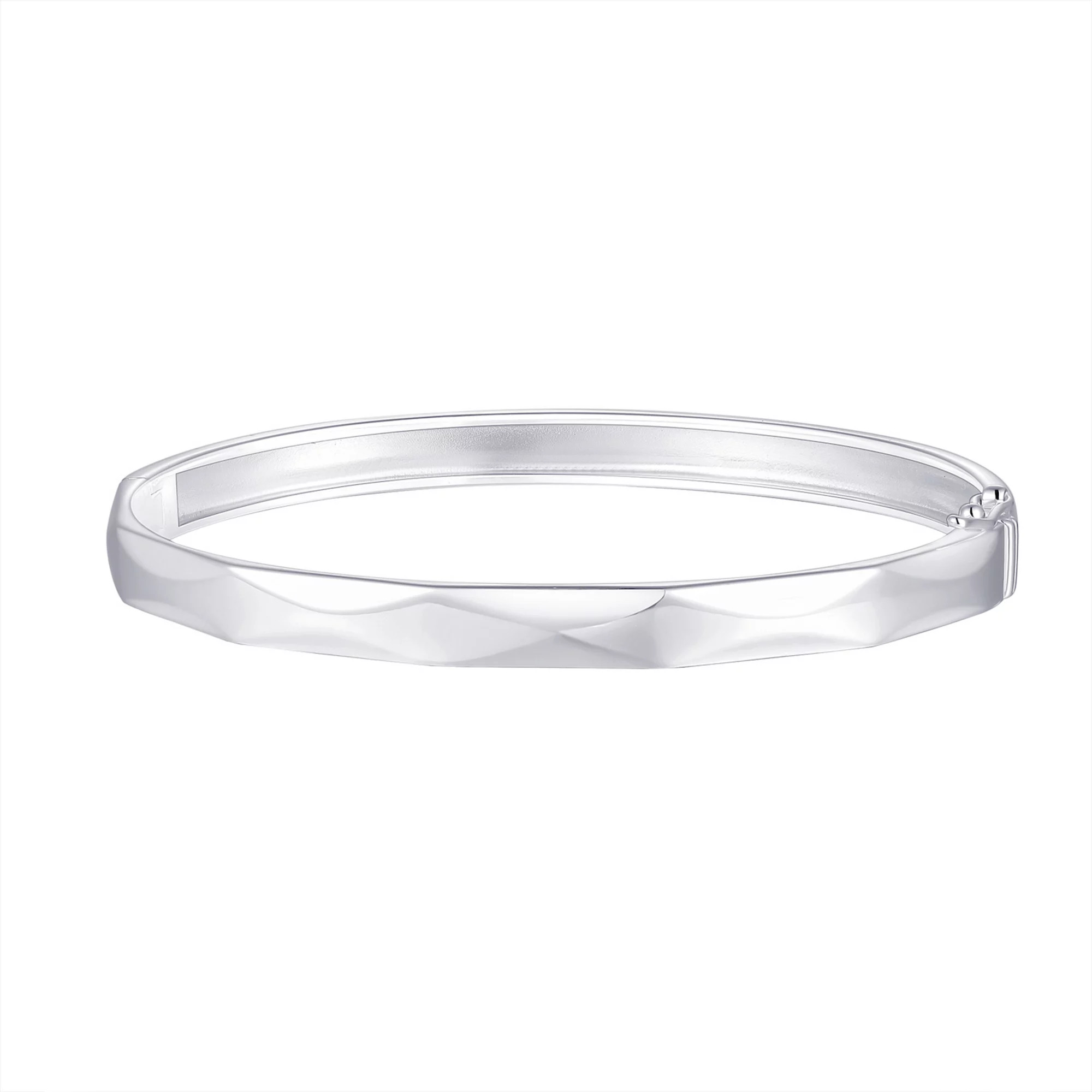 Argento Forte Sterling Silver Faceted Hinged Bangle Bracelet | Kohl's