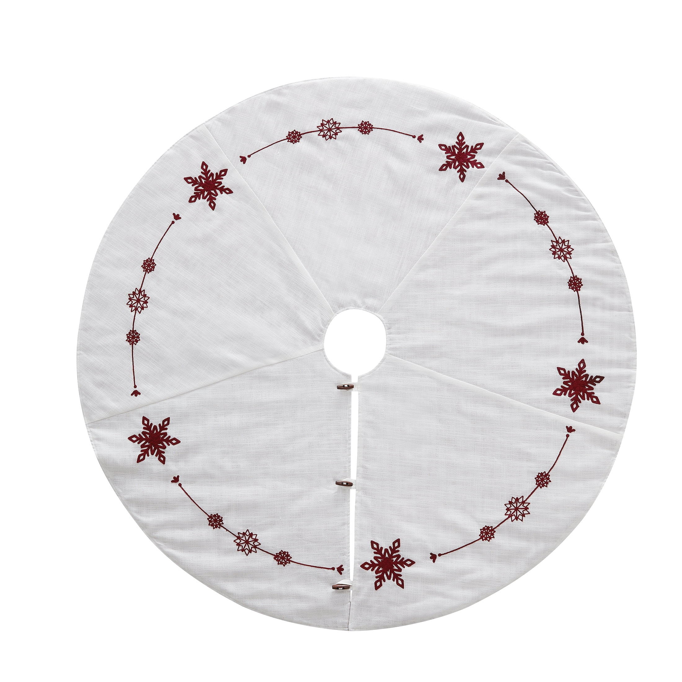 My Texas House Fallon Red Snowflake Polyester Christmas Tree Skirt, 52" | Walmart (US)