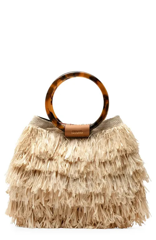 Frances Valentine Shaggy Tiered Raffia Fringe Tote in Natural at Nordstrom | Nordstrom