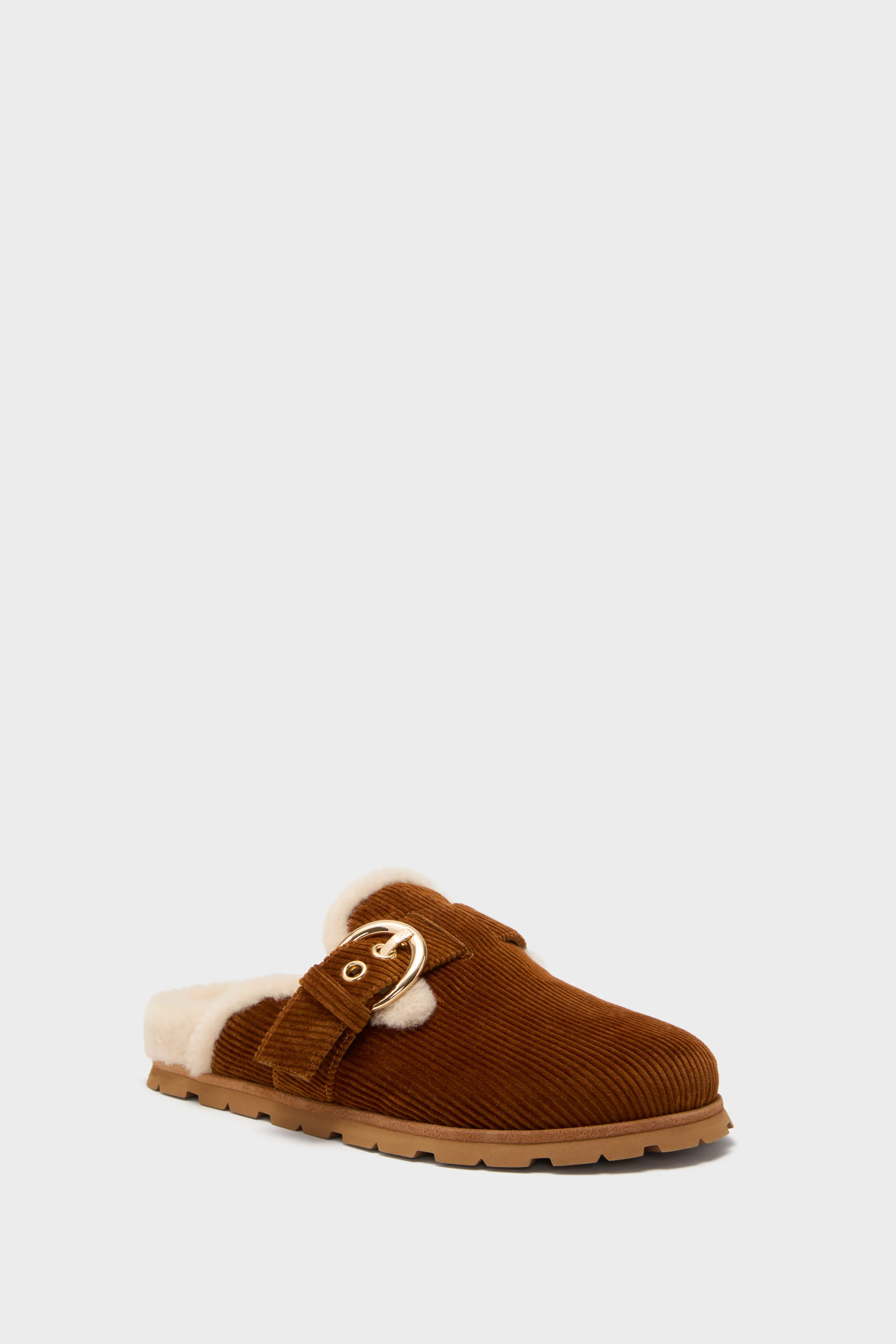 Doe and Vanilla Corduroy Velvet Chrystie Shearling Mules | Tuckernuck (US)