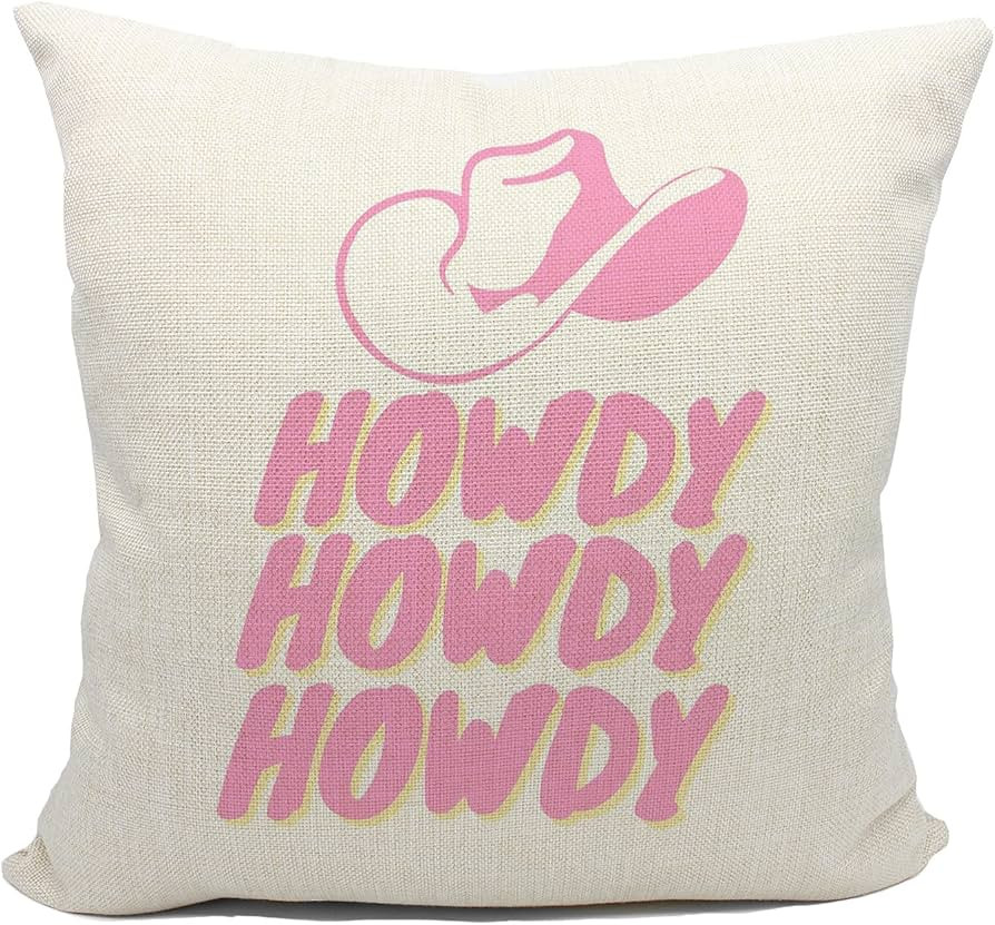 Cowgirl Western Pink Preppy Howdy Cowboy Hat Throw Pillow Cover,Teen Teenage Girls Women Gifts,18... | Amazon (US)