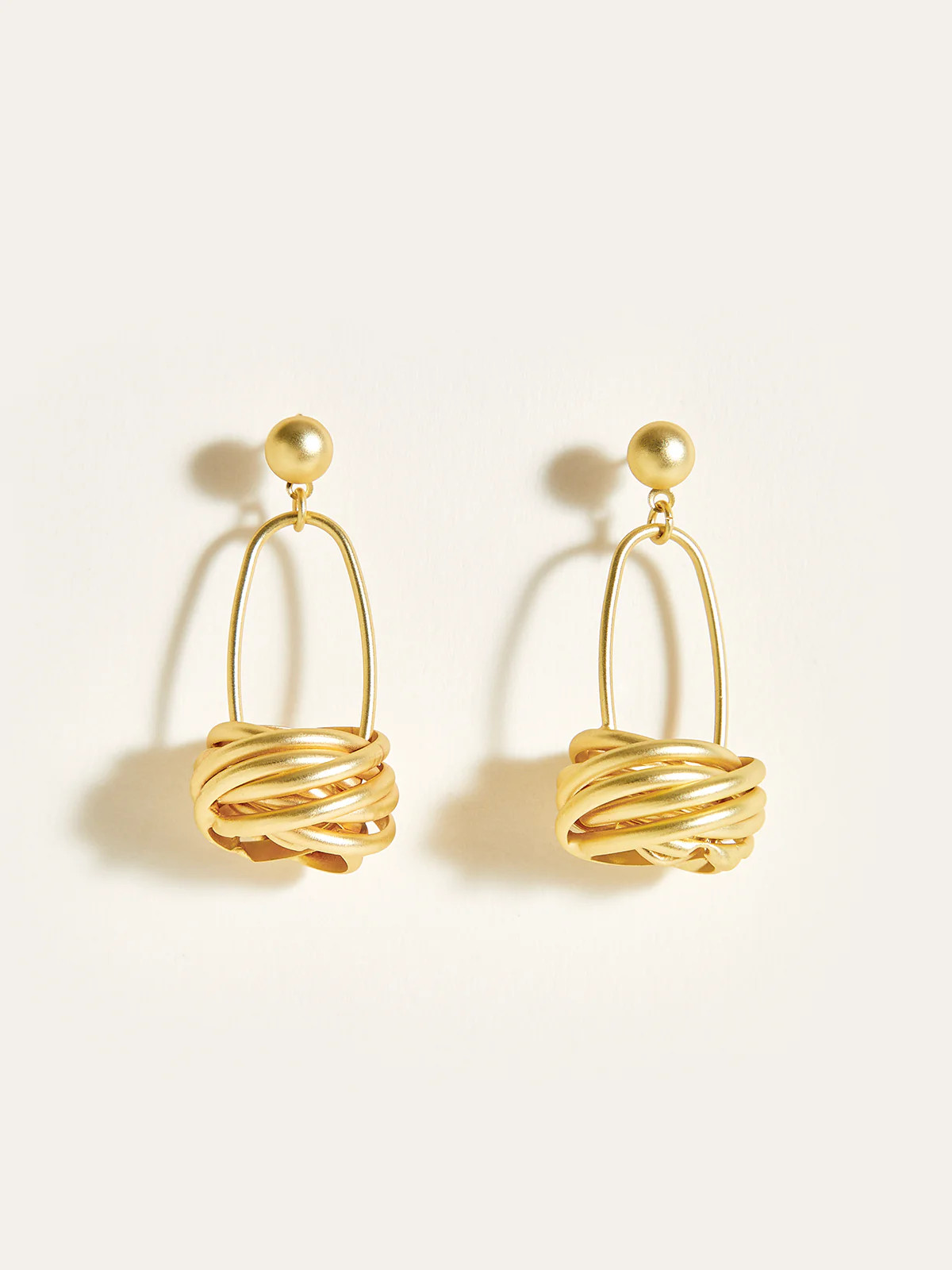 Golden Basket Drop Earrings | Commense