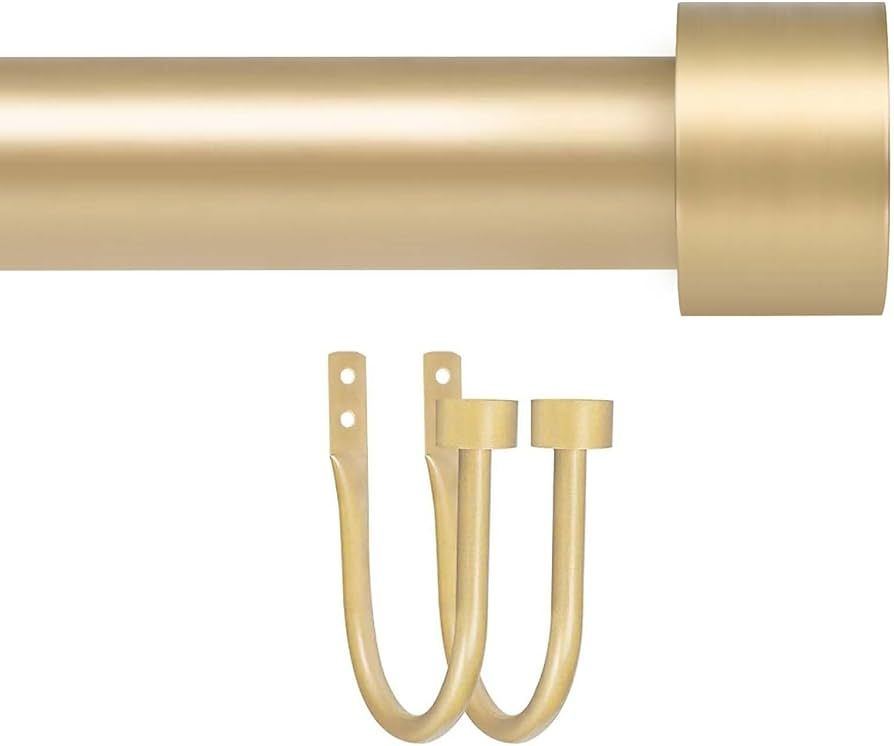 Amazon.com: HIKAN Gold Curtain Rod for Window 36 to 72 Inches, 1" Diameter Drapery Heavy Duty Rod... | Amazon (US)