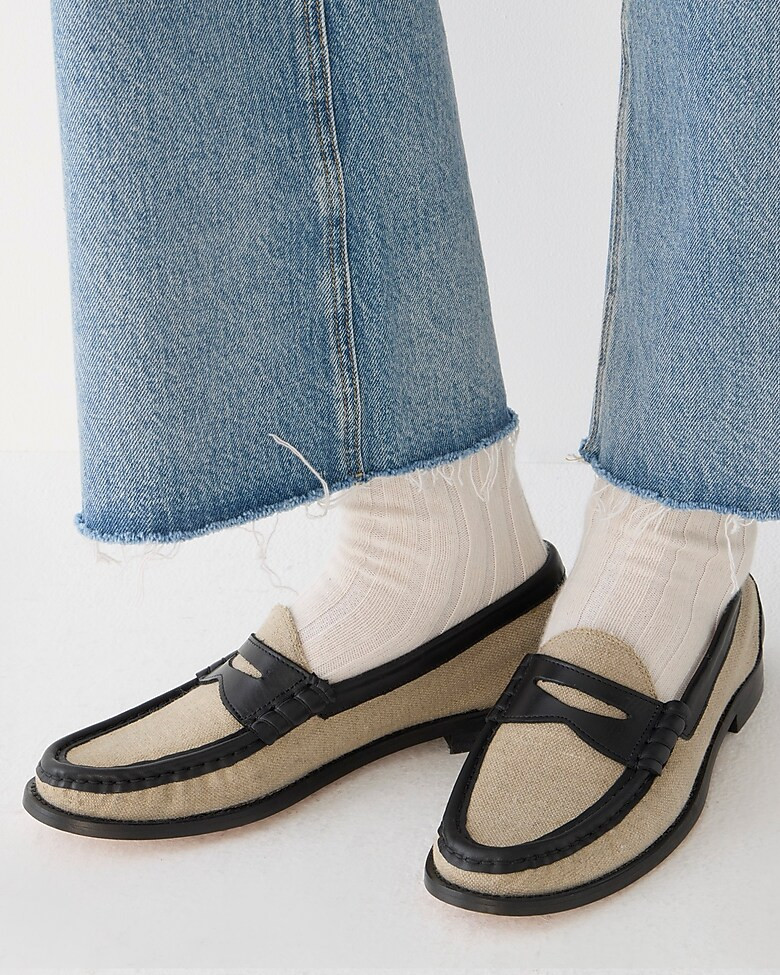 Winona penny loafers in Italian linen | J. Crew US