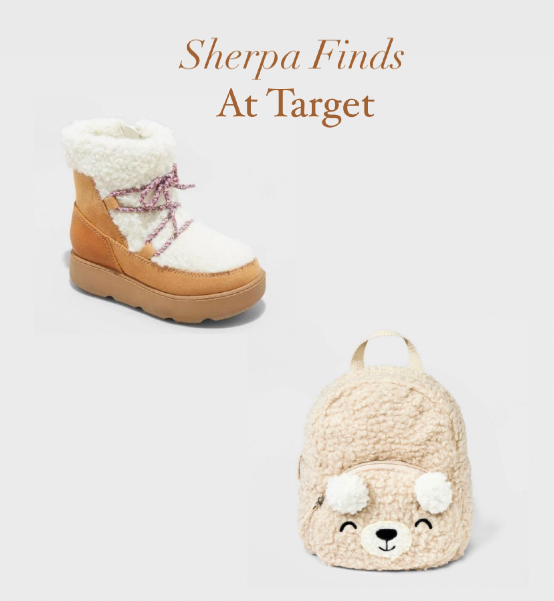 Target finds. Sherpa. Kids Sherpa. Backpack. Boots. Winter boots. Kids shoes. Mini backpack.  Toddler finds 

#LTKGiftGuide #LTKkids #LTKSeasonal