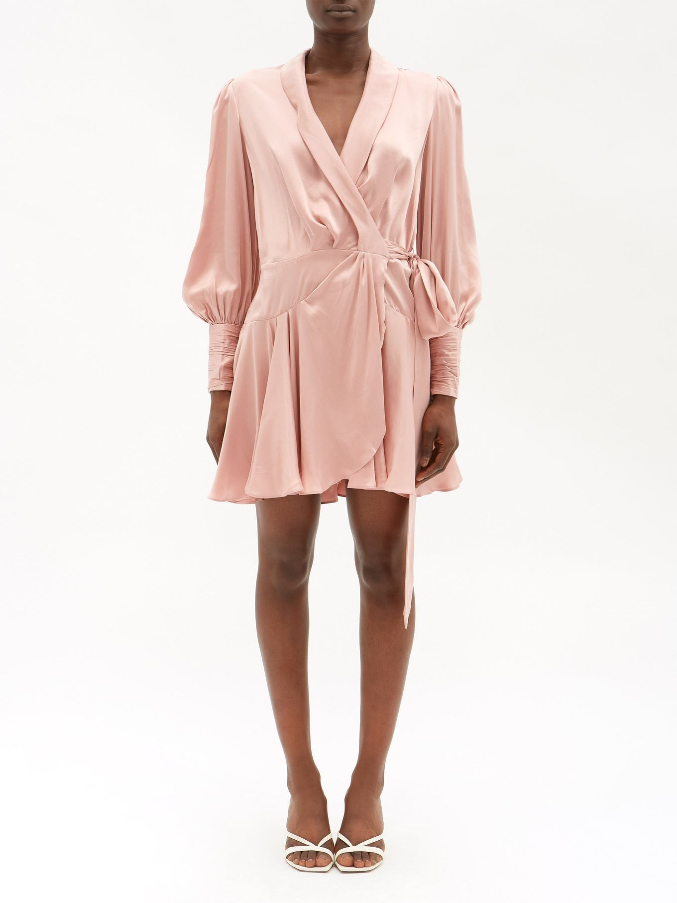 Dancer V-neck silk-satin mini wrap dress | Zimmermann | Matches (US)