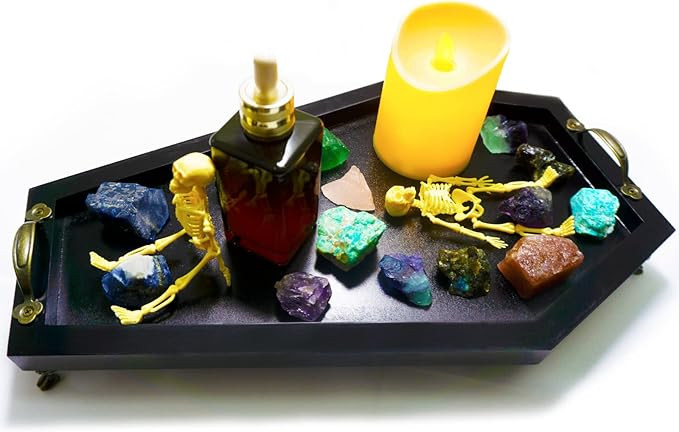 Large Coffin Tray, LIJEPNA Bamboo Gothic Decor for Home, Tray for Essential Oil, Crystal, Jewelry... | Amazon (US)