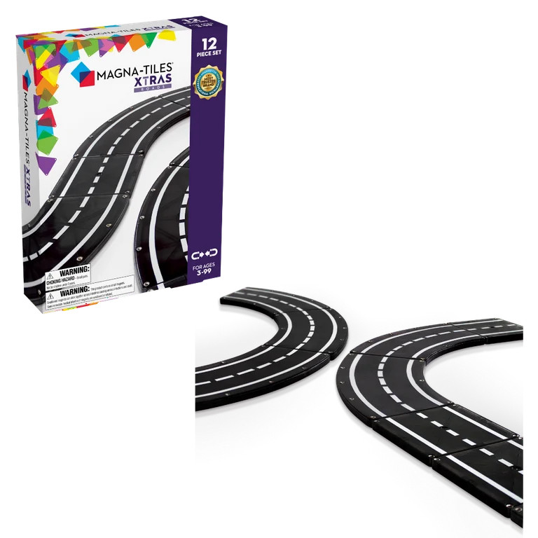 MAGNA-TILES XTRAS: Roads 12-Piece Magnetic Construction Set, The ORIGINAL Magnetic Building Brand | Walmart (US)