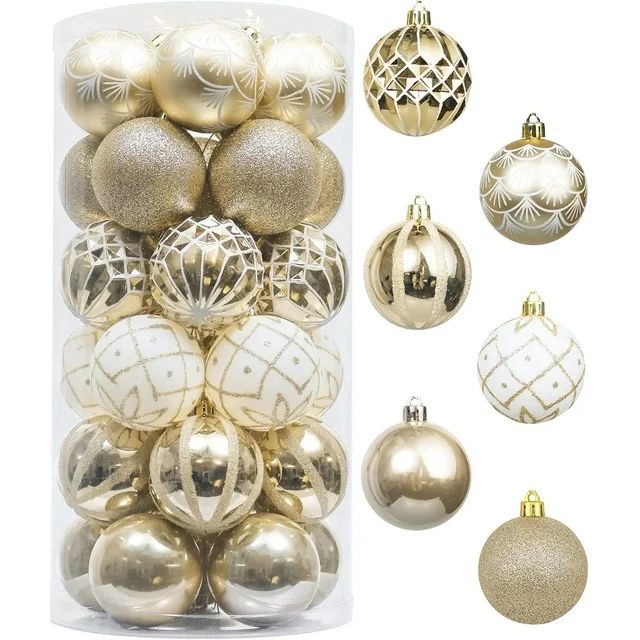 Valery Madelyn 30ct 2.36 inches Christmas Ornaments, Shatterproof Christmas Ball Ornaments Set, W... | Walmart (US)