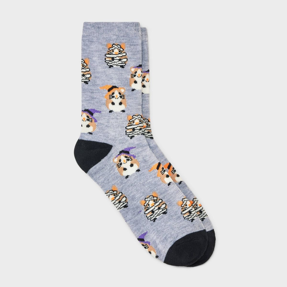 Women's Hamster Halloween Crew Socks - Hyde & EEK! Boutique™ Heather Gray 4-10 | Target