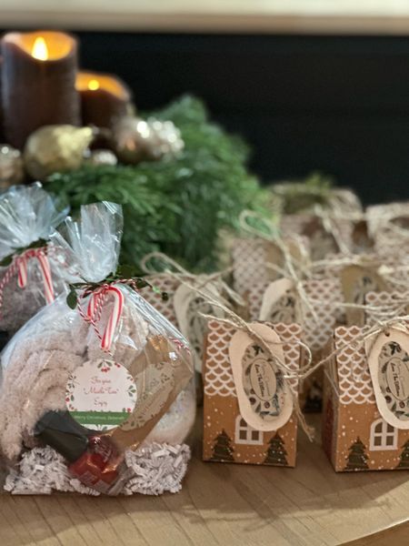 Quick and easy homemade gifts perfect for coworkers, teachers, neighbors, friends or party favors with cozy socks, footeoak, hot cocoa in cute gingerbread house boxes 

#LTKSeasonal #LTKHoliday #LTKGiftGuide