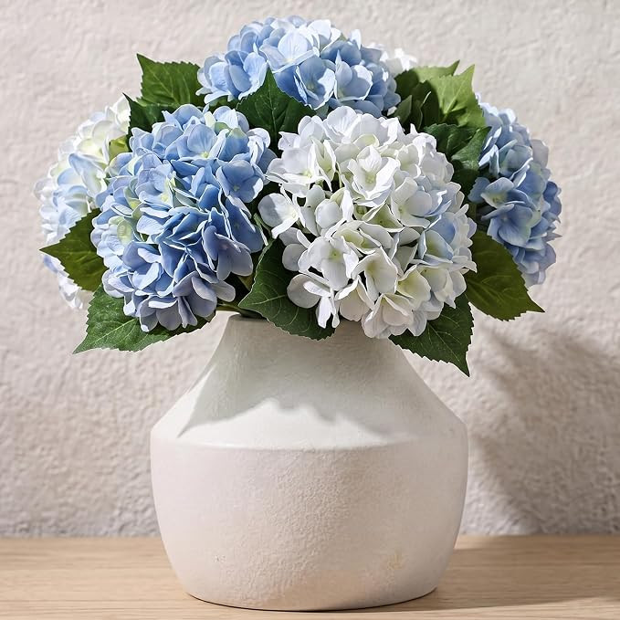 Ceramic Vase, 5.2in Farmhouse White Small Ceramic Vases, Flower Pottery Vases for Home Decor, Liv... | Amazon (US)
