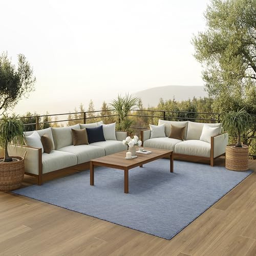 Nourison Home Positano Navy Blue 6' x 9' Area Rug - Easy Clean, Non Shedding, Bed Room, Living Room, Dining Room, Kitchen (6' x 9') | Amazon (US)