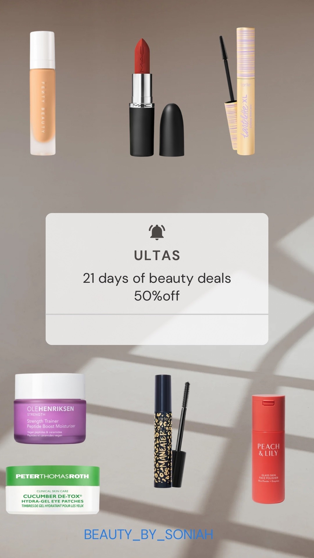 Ultas 21 days of beauty 
9/6
50% off deals 

#LTKSaleAlert #LTKBeauty #LTKOver40