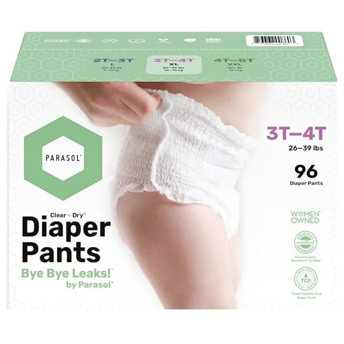 Parasol Size 5 (3T-4T) Chlorine-Free Pull-On Diaper Pants, 96 Count | Amazon (US)