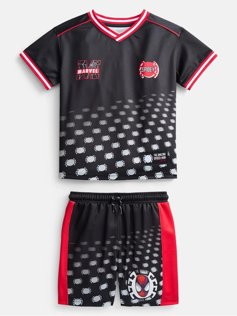 Spider-Man Boys' Graphic Soccer Jersey and Shorts Set, 2-Piece, Sizes 4-16 | Walmart (US)
