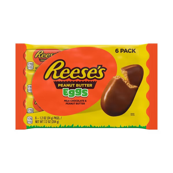 Reese's Milk Chocolate Peanut Butter Eggs Easter Candy - 7.2oz/6ct | Target