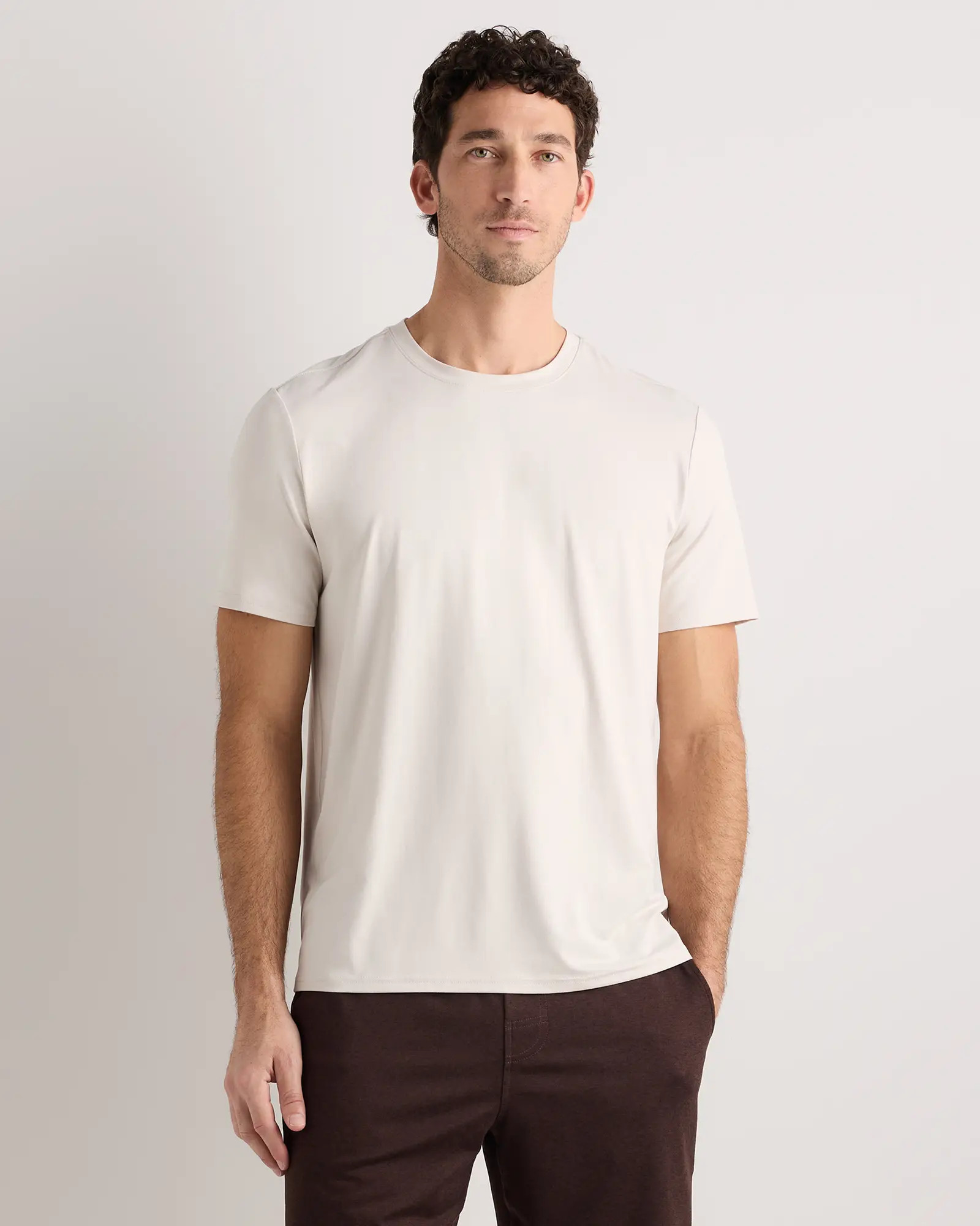 Flowknit Breeze Performance Tee in Solid Chalk | Quince