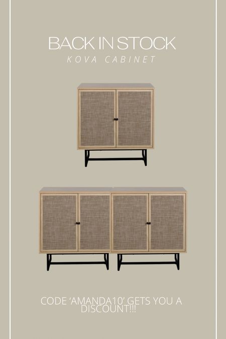 PSA!!!! this Kova cabinet is back in stock!!! AMANDA10 gets you a discount!! Only on their site though!! 

Nathan James 
Cane cabinet
Console 
Sideboard 

#LTKhome #LTKHoliday #LTKsalealert