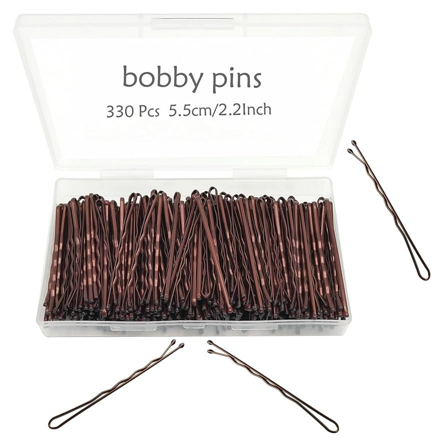 Bobby Pins Brown, 330 Count 2.2 Inch Hair Pins With Cute Box, Premium Bobby Pin For Kids, Girls A... | Amazon (US)