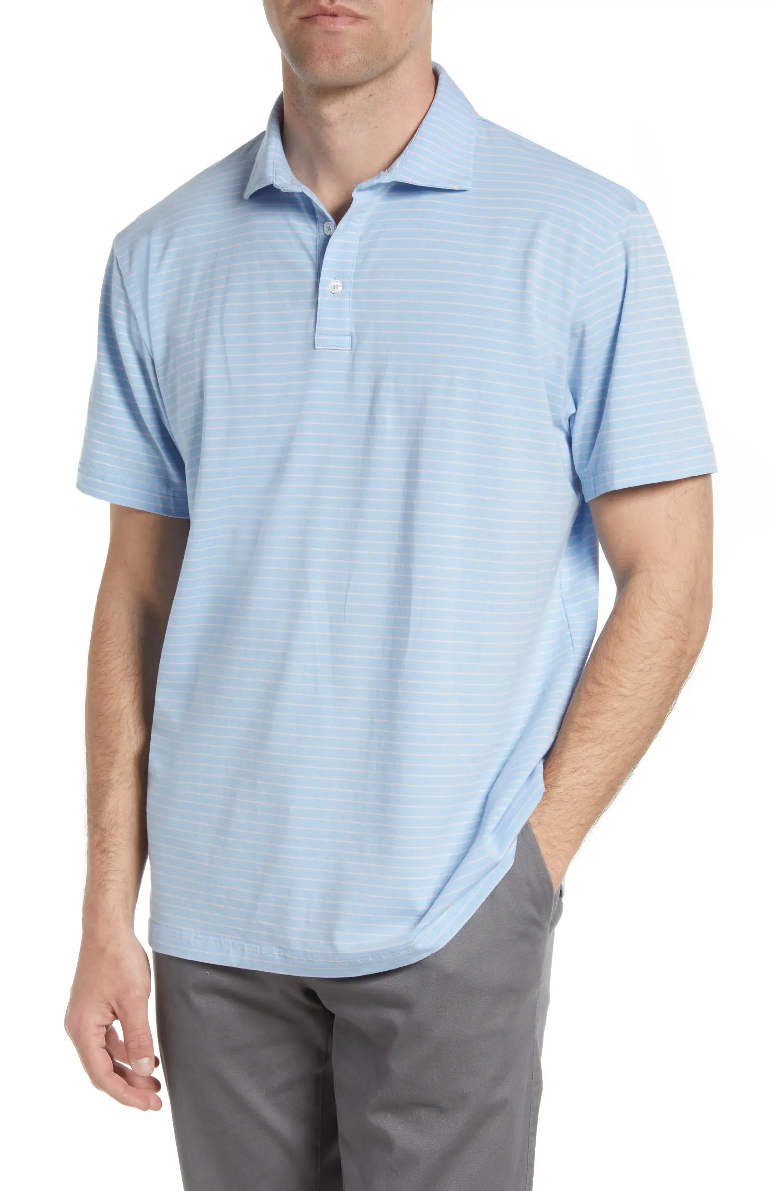Peter Millar Crest Shallows Stripe Short Sleeve Polo | Nordstrom | Nordstrom