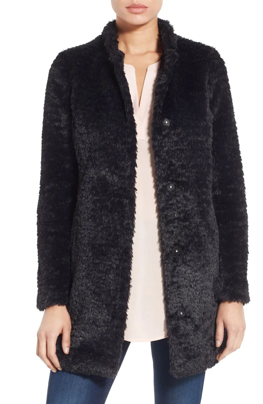 Women's Kenneth Cole New York Faux Fur Jacket, Size X-Small - Black | Nordstrom