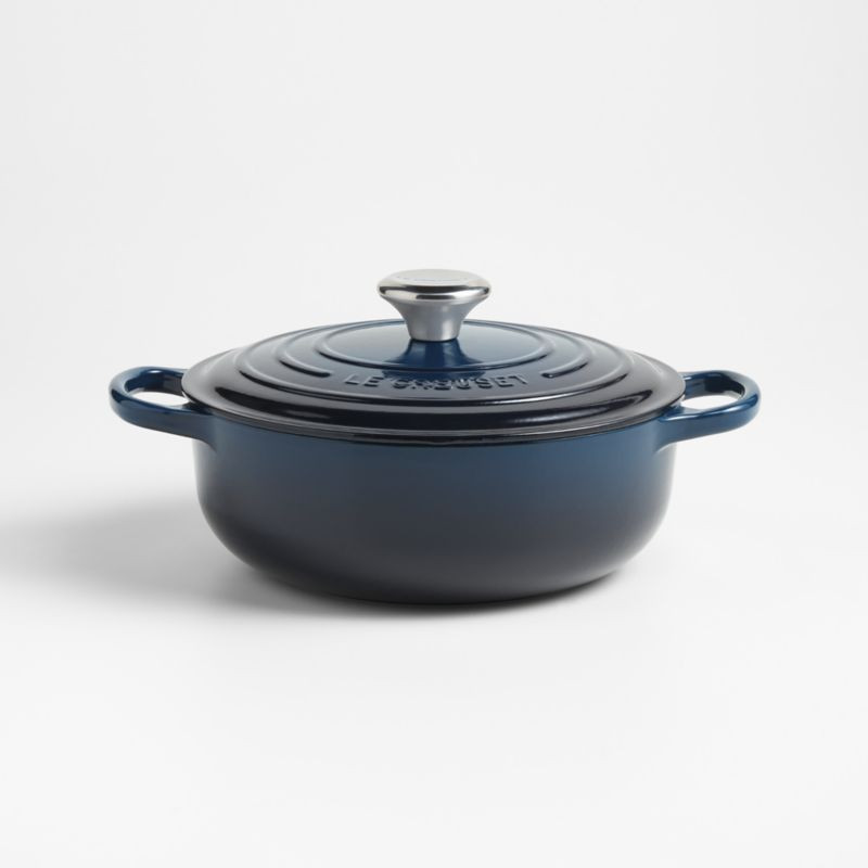 Le Creuset Signature 3.5-Qt. Nuit Enameled Cast Iron Sauteuse + Reviews | Crate & Barrel | Crate & Barrel