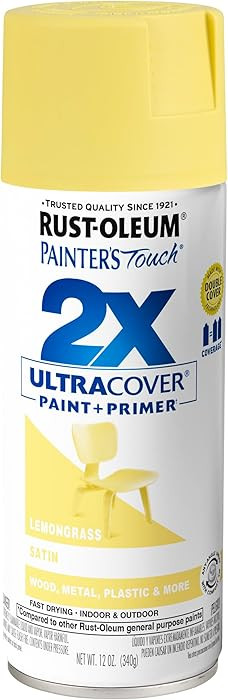 Rust-Oleum 263148 Painter's Touch 2X Ultra Cover Spray Paint, 12 oz, Satin Lemon Grass | Amazon (US)
